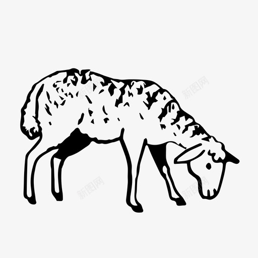绵羊农业动物图标svg_新图网 https://ixintu.com 农业 动物 动物葡萄酒 毛皮 绵羊 野生动物 食物
