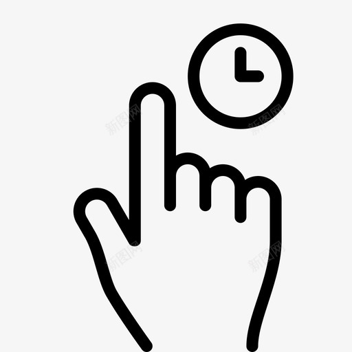 点击保持手手势图标svg_新图网 https://ixintu.com 估计 分析 增强 平滑手势 手 手势 数据 时钟 点击保持 电子商务 触摸