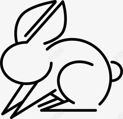 兔子动物吃图标图标