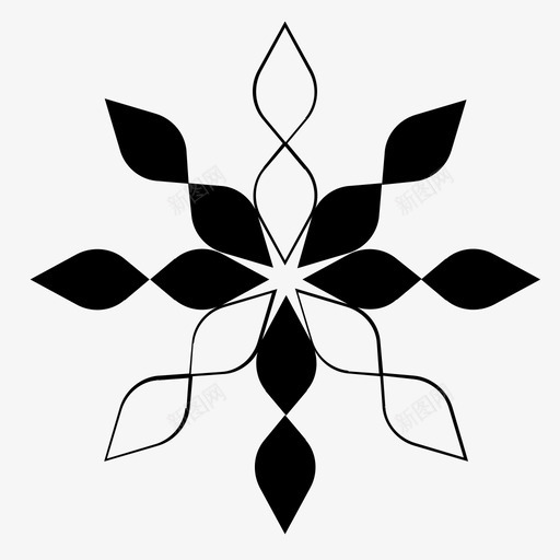 花的轮廓混合花图标svg_新图网 https://ixintu.com 花 花的轮廓混合