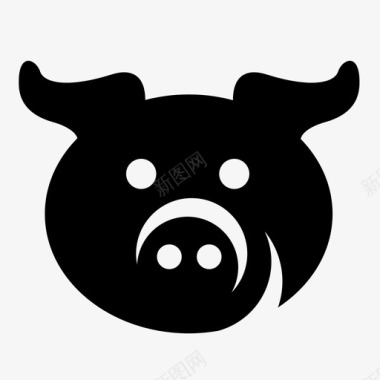 猪农场动物头图标图标