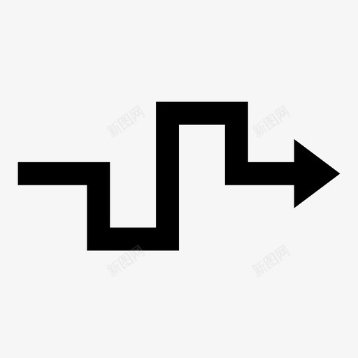 曲折箭头向上移动图标svg_新图网 https://ixintu.com 交替 向上 向下 方向 曲折箭头 移动 绕行 路径