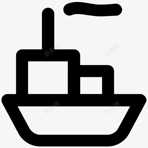 船旅行加粗线图标svg_新图网 https://ixintu.com 旅行加粗线图标 船