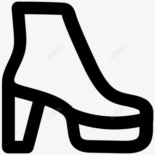 高跟鞋衣服大胆的线条图标svg_新图网 https://ixintu.com 衣服大胆的线条图标 高跟鞋