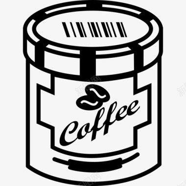 咖啡罐食品商店图标图标