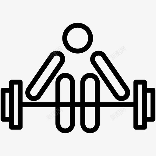 举重运动员健身向量线图标svg_新图网 https://ixintu.com 举重运动员 健身向量线图标