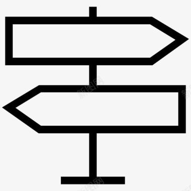 路标方向箭头旅游线路图标图标