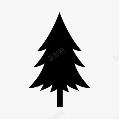 松树冬天高图标图标