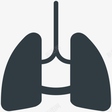 人体肺部医学健康冷载体图标图标