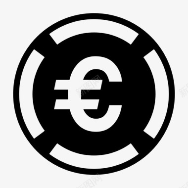 欧元硬币货币储蓄图标图标