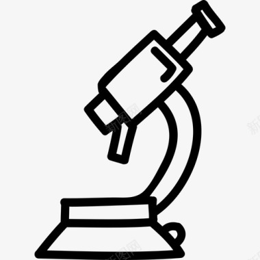 手绘显微镜工具轮廓工具和器具手绘图标图标
