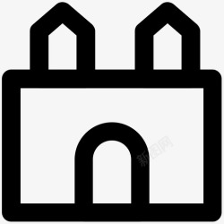岩石线条城堡建筑皇室图标高清图片