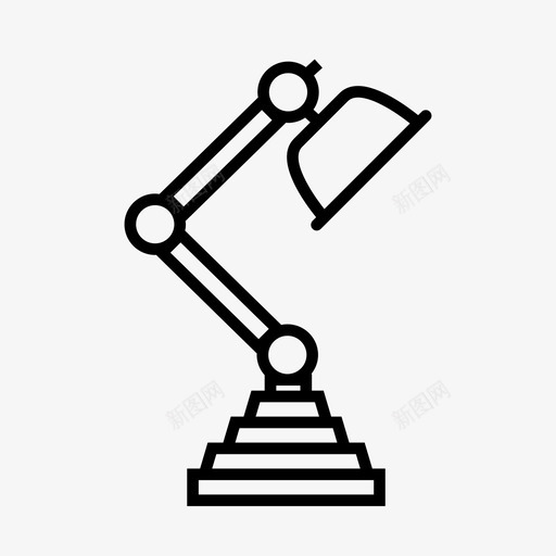 台灯灯电源图标svg_新图网 https://ixintu.com 书房 台灯 复古 室内设计家具 桌子 灯 电源