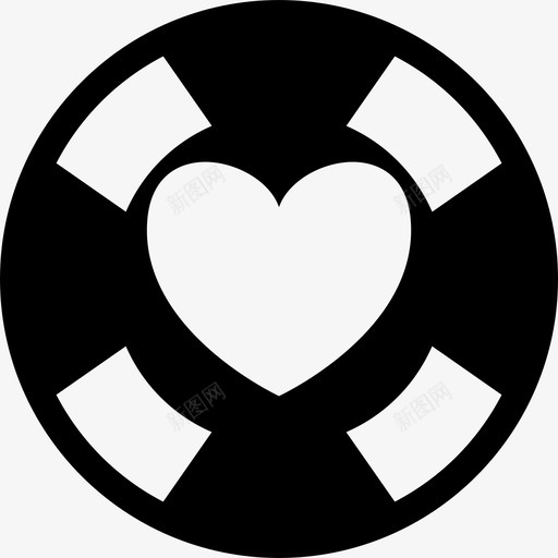 磁盘上的心脏音乐心跳图标svg_新图网 https://ixintu.com 心跳 磁盘上的心脏 音乐