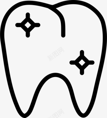 健康的前磨牙无蛀牙牙齿图标图标