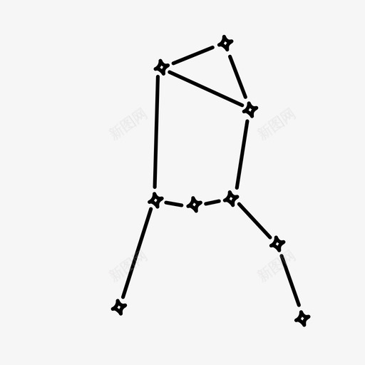 猎户座星座天空图标svg_新图网 https://ixintu.com 参宿七 参宿四 发光 古典神话 大犬座 天空 星座 星星 猎户座 贝拉特里克斯