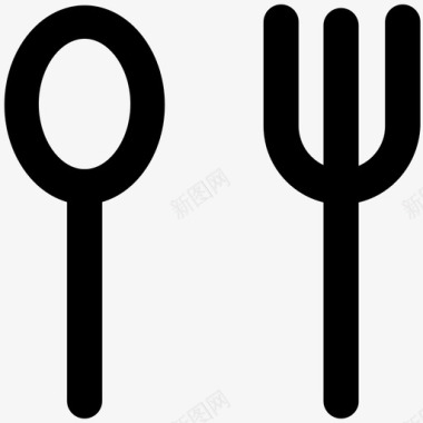 勺子和叉子器具工具图标图标