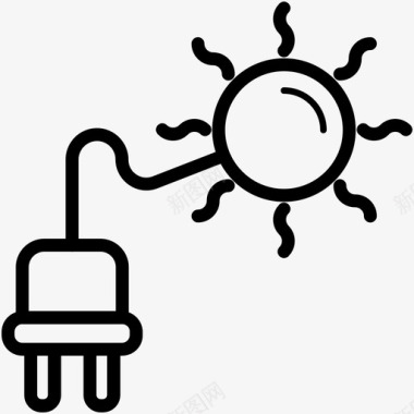 太阳能灯电源图标图标