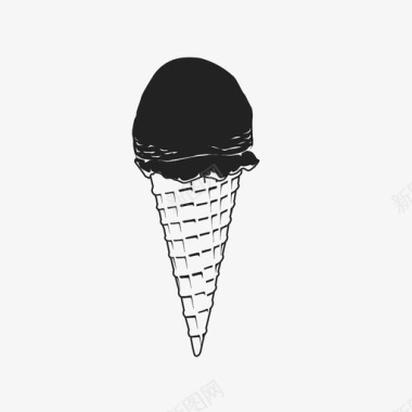 冰淇淋筒冷的奶制品的图标图标