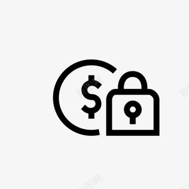 安全货币锁钥匙图标图标