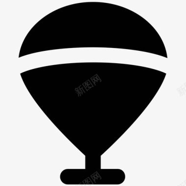 气球旅行大胆的固体图标图标