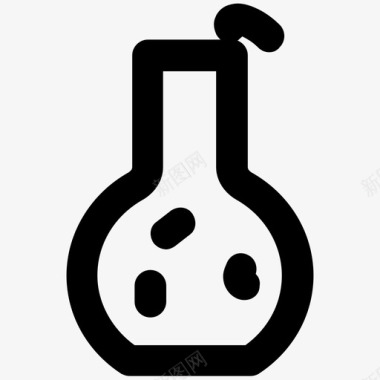 锥形瓶工业粗体线图标图标