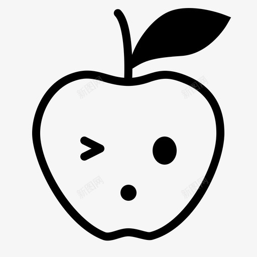 无语苹果化身图标svg_新图网 https://ixintu.com 化身 吃 无语 水果 笑脸苹果 脸 苹果 表情符号