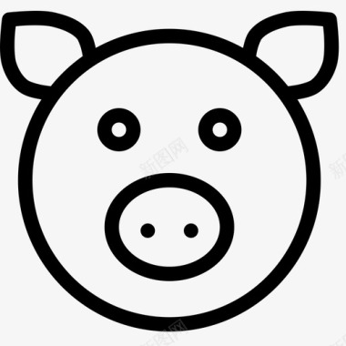 猪放大镜牲畜图标图标