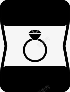 戒指盒物品珠宝图标图标