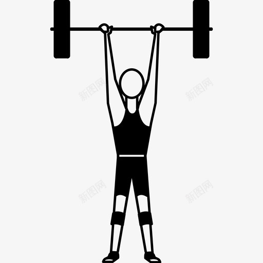 举重重男子图标svg_新图网 https://ixintu.com 举重 头顶 强壮 男子 肌肉 重