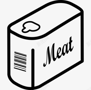 肉罐头食品商店图标图标