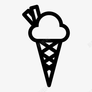 冰淇淋筒冷的甜点图标图标