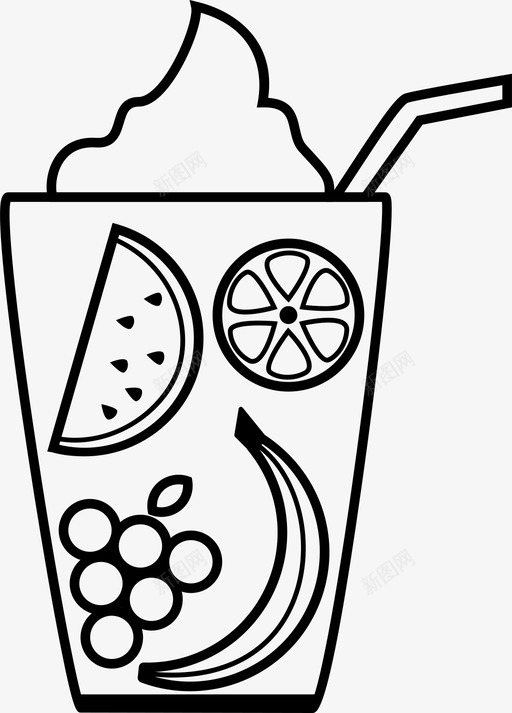 冰沙冷的新鲜的图标svg_新图网 https://ixintu.com 健康 冰 冰沙 冰沙奶油 冷的 新鲜的 果汁 水果 酸奶