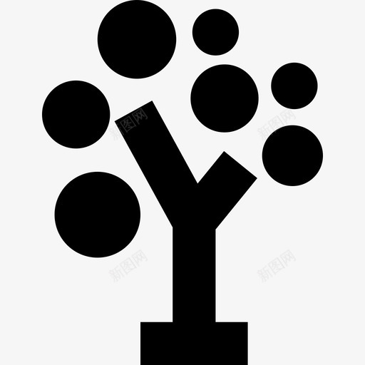 有圆形叶子的树大自然图标svg_新图网 https://ixintu.com 大自然 有圆形叶子的树