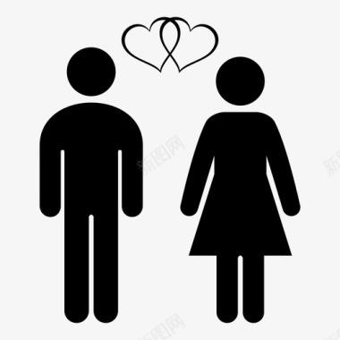 男人和女人浪漫关系图标图标