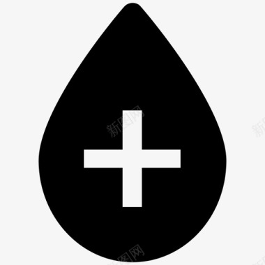 血援助健康大胆的固体图标图标