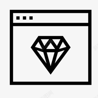 钻石工艺素描图标图标