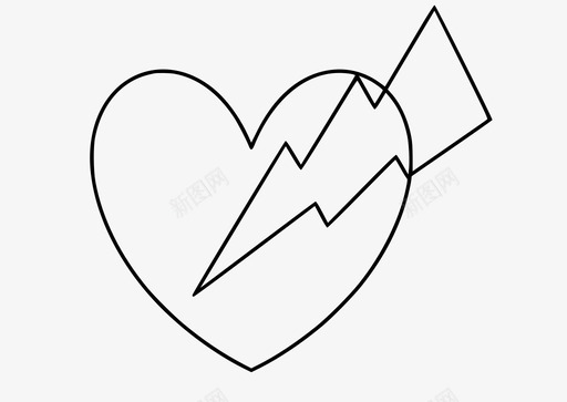 心脏和闪电文件最新技术图标图标