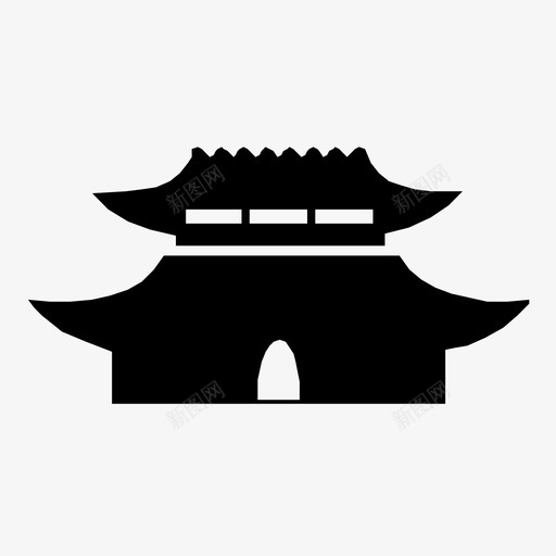 宫殿古建筑寺庙图标svg_新图网 https://ixintu.com 传统 古建筑 学校 宫殿 寺庙 文化 日本 旧建筑 韩国