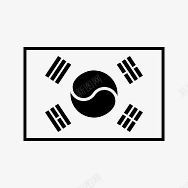 韩国国旗亚洲东方图标图标