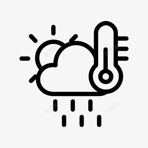 雨水温度技术太阳图标svg_新图网 https://ixintu.com 云 危险 增强 天气 天气中风图标集合 太阳 房子 技术 电子商务 雨水温度