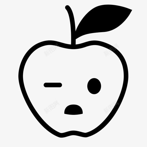 呆滞苹果头像图标svg_新图网 https://ixintu.com 一个 两者 呆滞 头像 眼睛 笑脸苹果 脸 苹果 表情符号 靠近