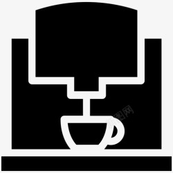 厨房管理咖啡机管理透镜图标高清图片