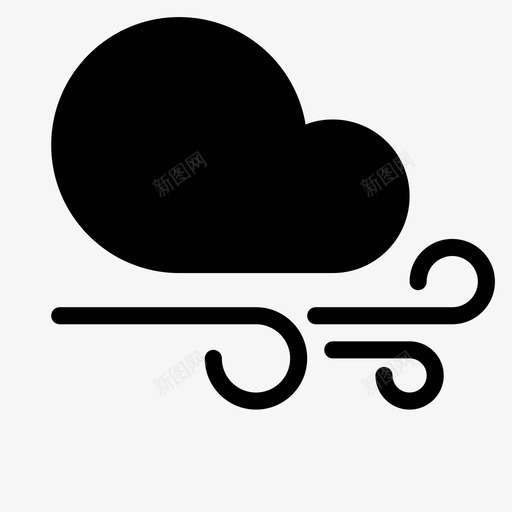 阵风天气不可预测图标svg_新图网 https://ixintu.com 不可预测 云 危险 可怕 天气 平滑的天气 强大 强烈 阵风 预报 风