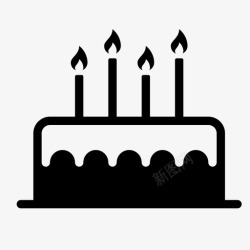 圣诞帽唱歌蜡烛生日蛋糕切片唱歌图标高清图片