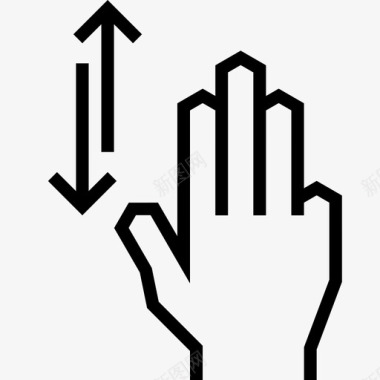 三指轻扫符号信号图标图标