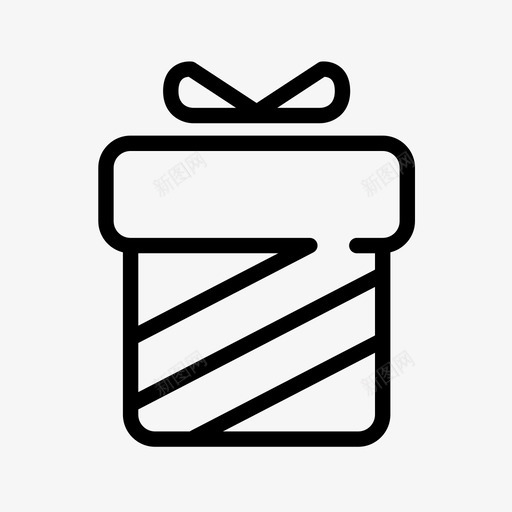 礼物生日蝴蝶结图标svg_新图网 https://ixintu.com 包装 圣诞节时间 庆祝 条纹 派对 生日 礼品包装 礼物 蝴蝶结