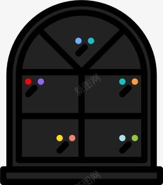 拱形窗透明房间图标图标