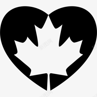 加拿大的心脏旗国旗心跳图标图标