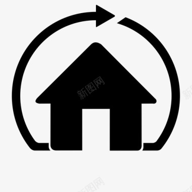 翻新箭头房子图标图标